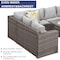 Moootto 7-Pieces PE Rattan Wicker Patio Dining Sectional Cusions Sofa Set TBZOKX-016GRHY - alternate 5
